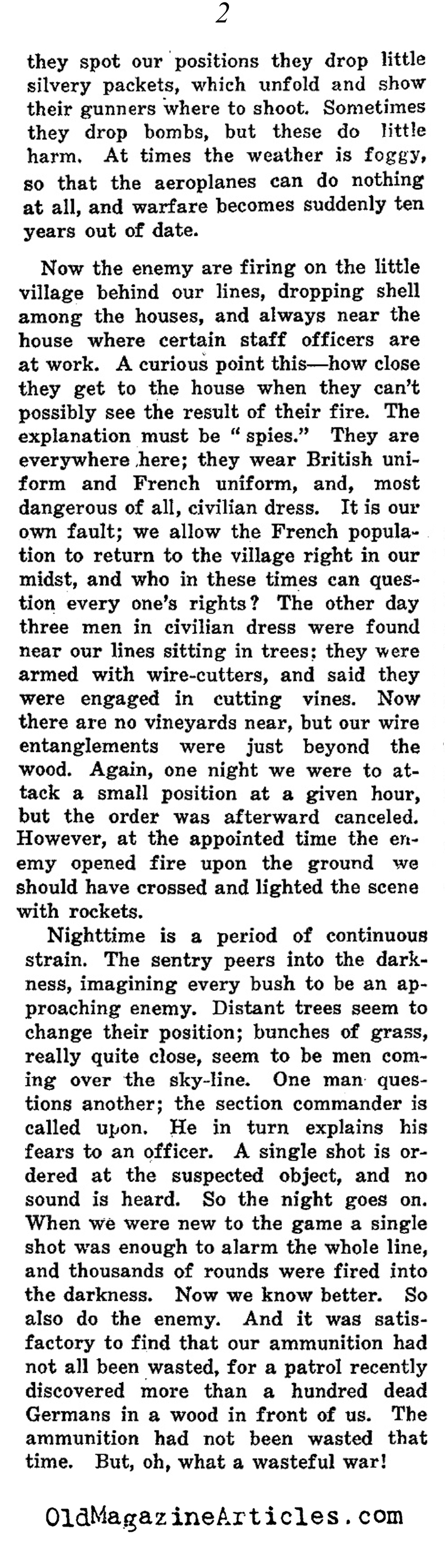 Living the Trench War (NY  Times, 1915)